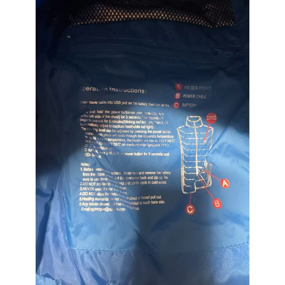 NWT Venustas 2038 Puffer Vest Womens M Blue Nylon Lined Full Zip Holder Pocket - Picture 11 of 13